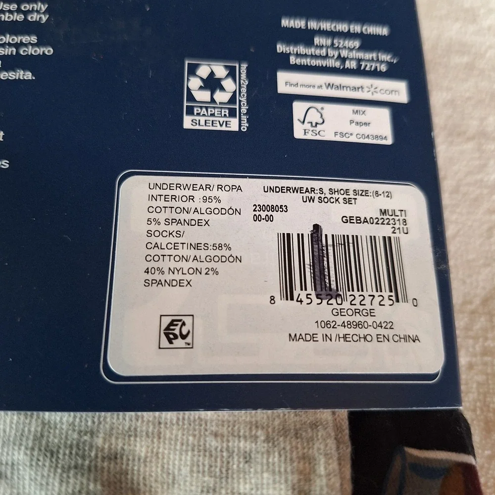 MENS BOXER BRIEF CREW SOCKS COMBO George Size S (28-30) COCKTAILS AND CIGARS - Picture 5 of 5